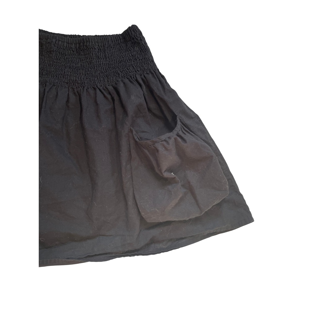 Mossimo Supply Co Black Smocked Waist Cotton Mini Skirt Cargo Pockets Small - Picture 4 of 5